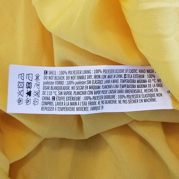 NWT Endless Rose Yellow Pleated One Shoulder Dress XS - Picture 7 of 8